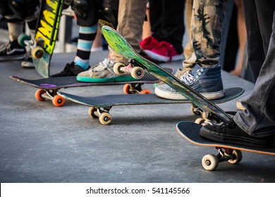 Various skateboards